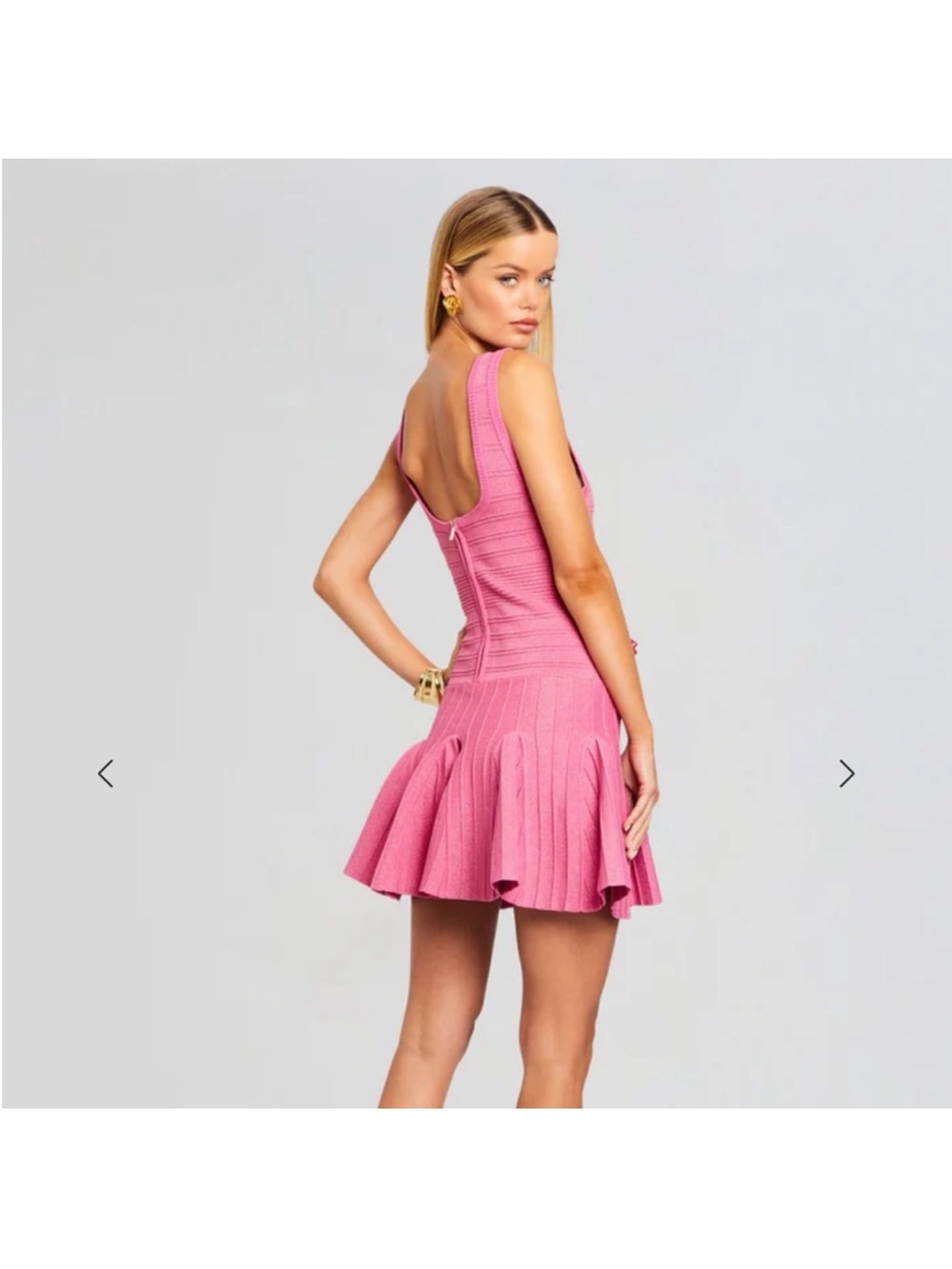 NWT- Retrofete Brooke Dress- Metallic Candy Pink - Picture 3 of 9